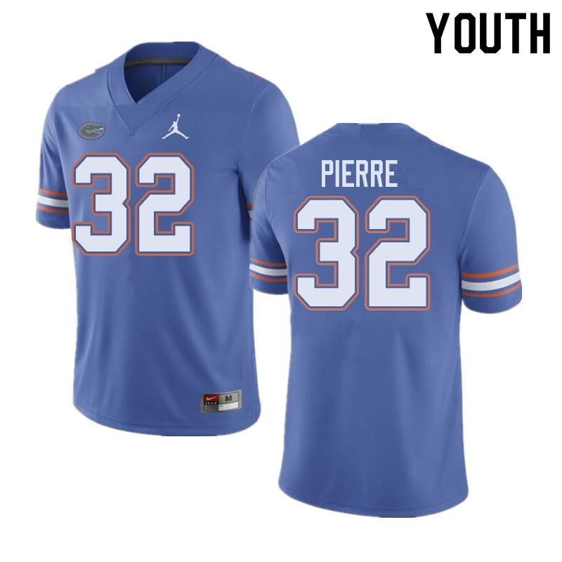 Youth NCAA Florida Gators Jesiah Pierre #32 Stitched Authentic Jordan Brand Blue College Football Jersey KBS6265TI